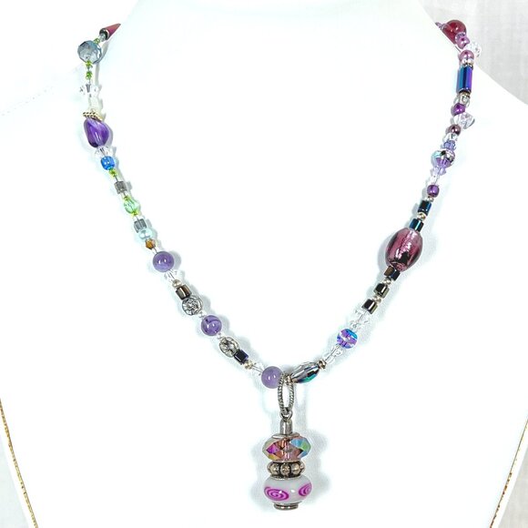Jewelry - Artisan Beaded Necklace/Choker with Ceramic Pendant Host Pick
